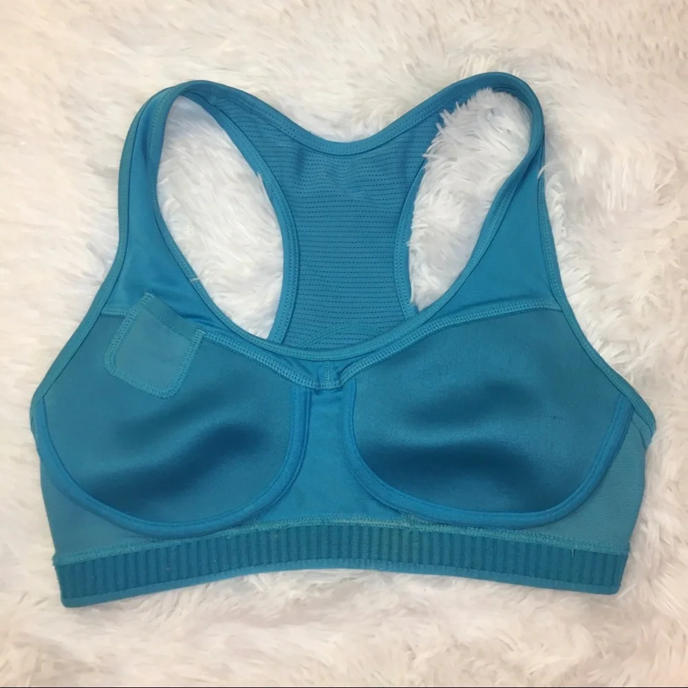 NIKE Turquoise Blue Racer Back Mesh Sports Bra XS Athletic Yoga Sporty